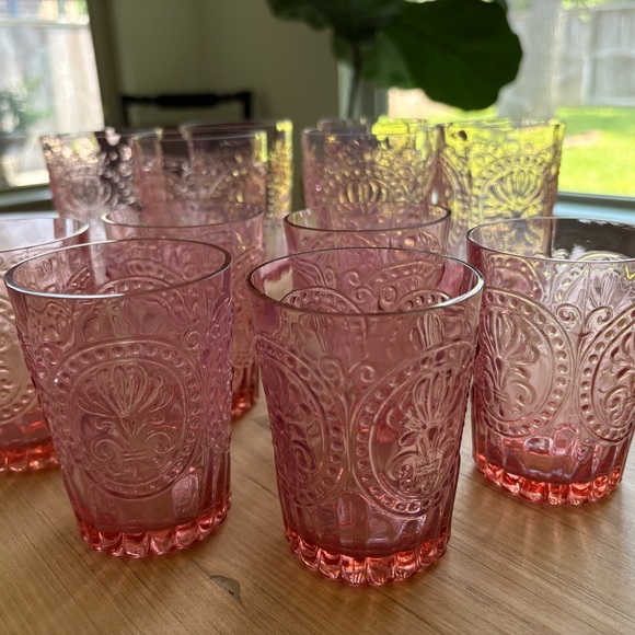 Anthropologie Large Pink Bohemian Glass Tumblers (Set of 6) - Picture 4 of 11